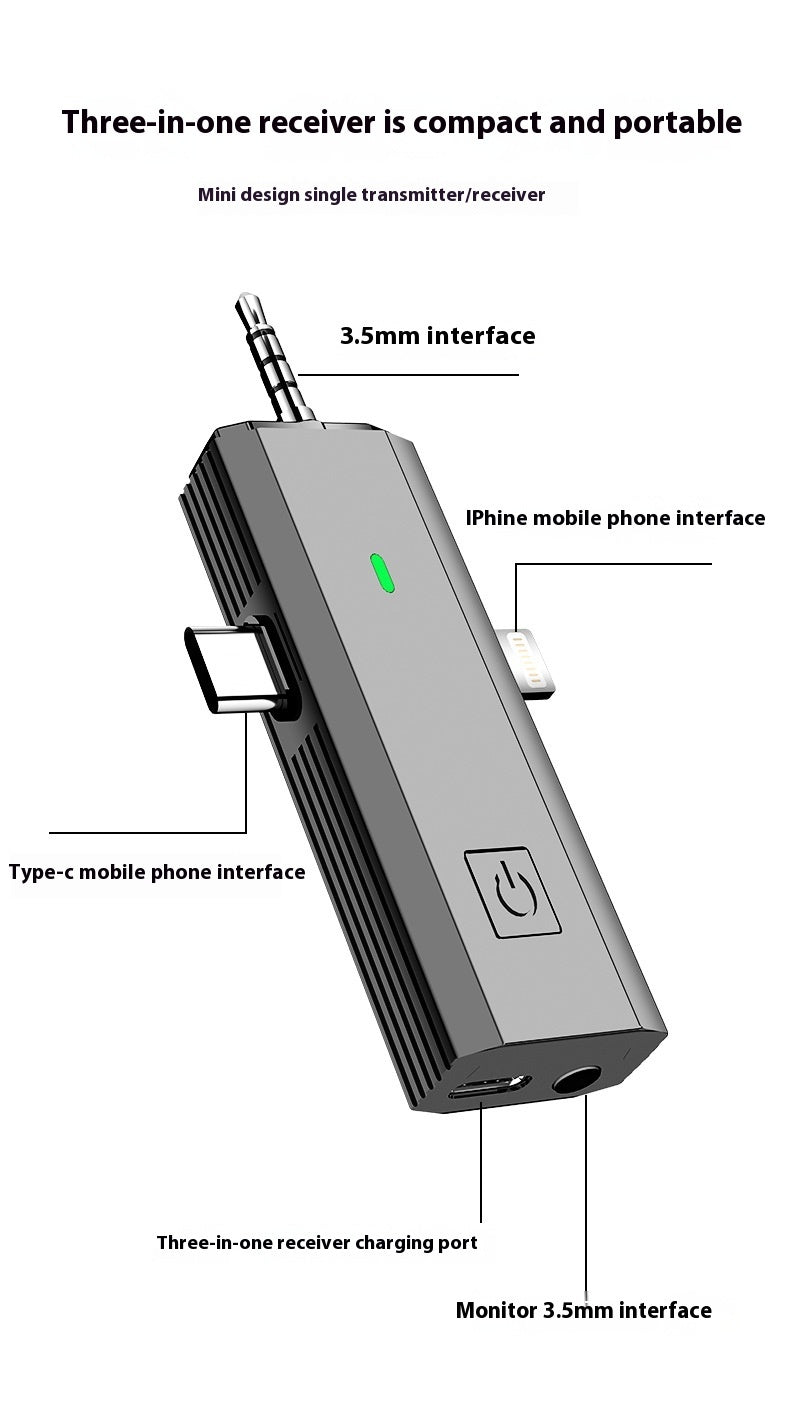 S17 Wireless Three-in-one Neckline Clip Microphone Receiver