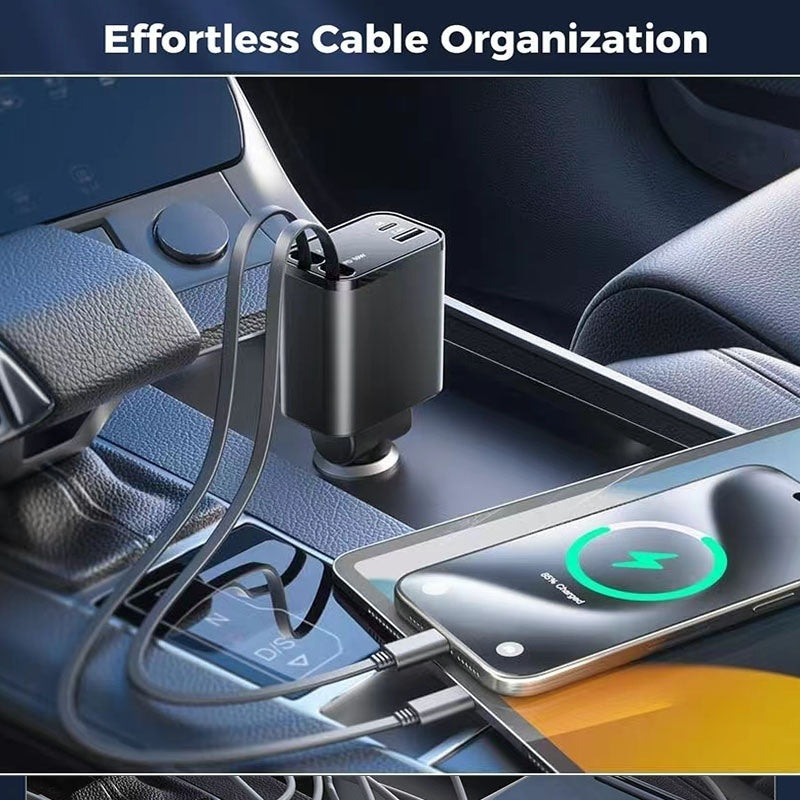 Alloy Flexible Wire Car Charger 120W Four-in-one Super Fast Charge
