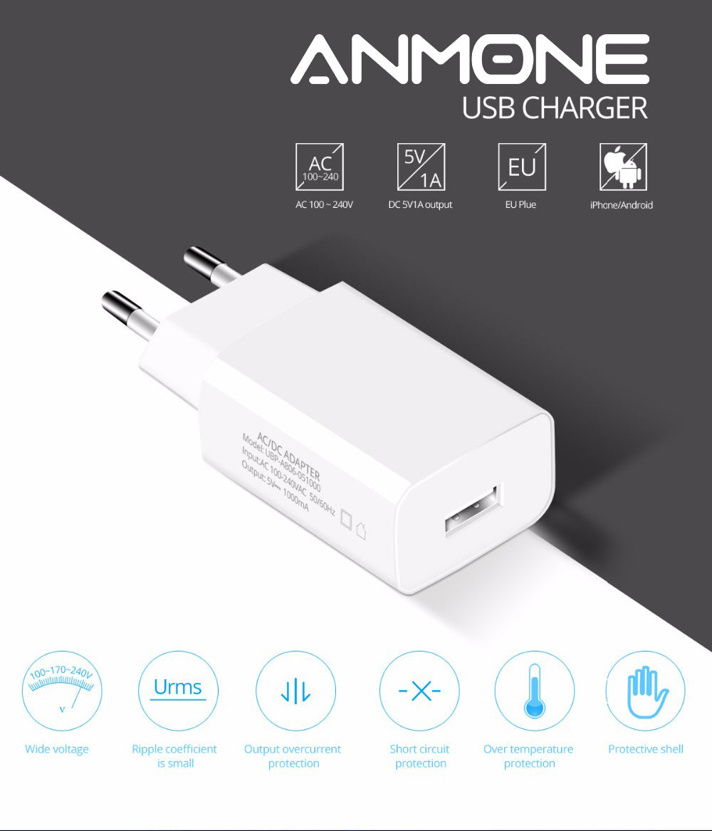 Household 5V1000ma European Standard Power Charger