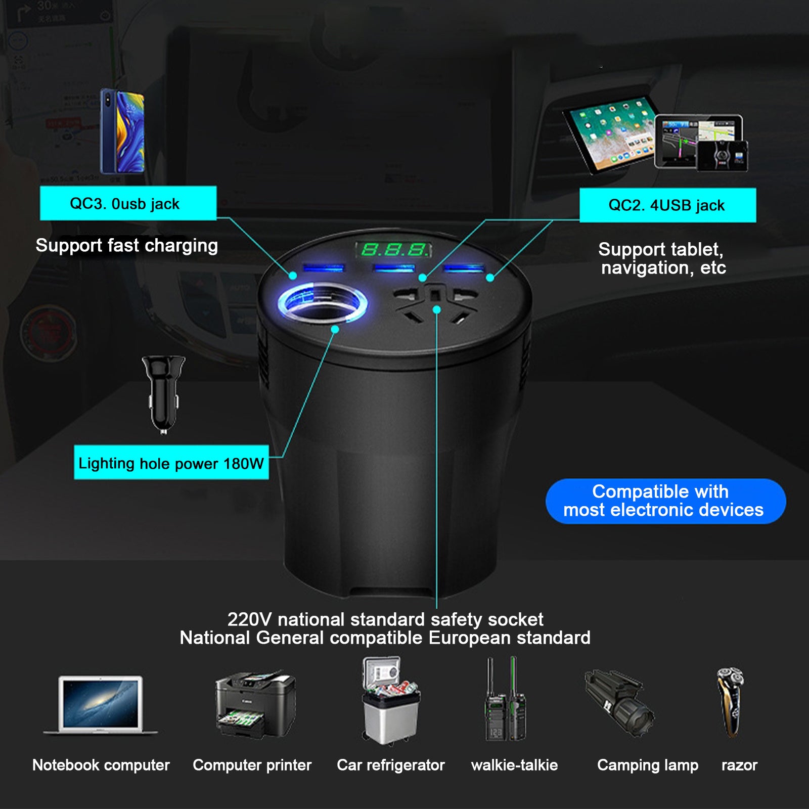 Cup Type Power Socket Converter