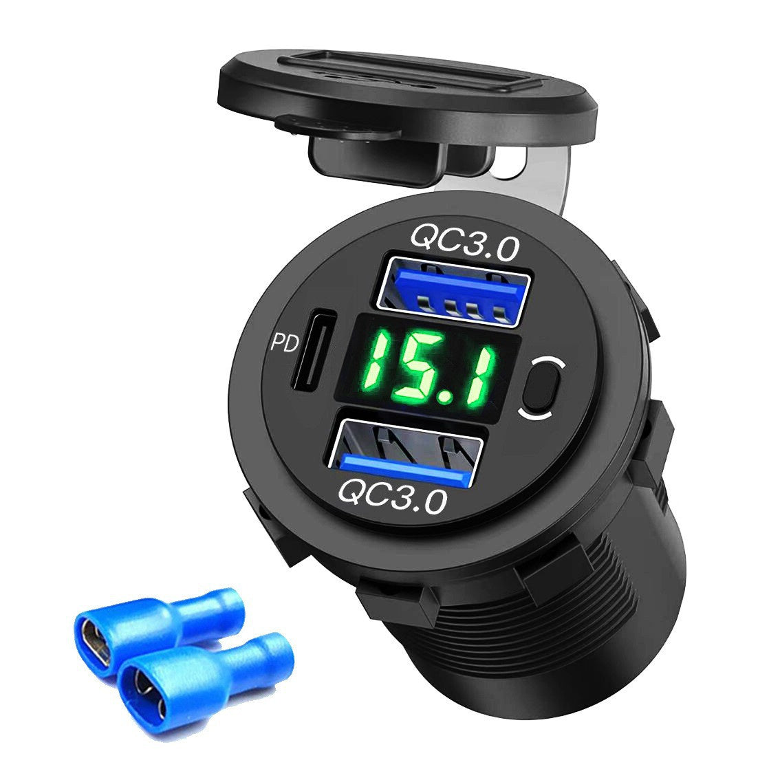 Modified Dual QC Car Phone Charger PD30 With Digital Display