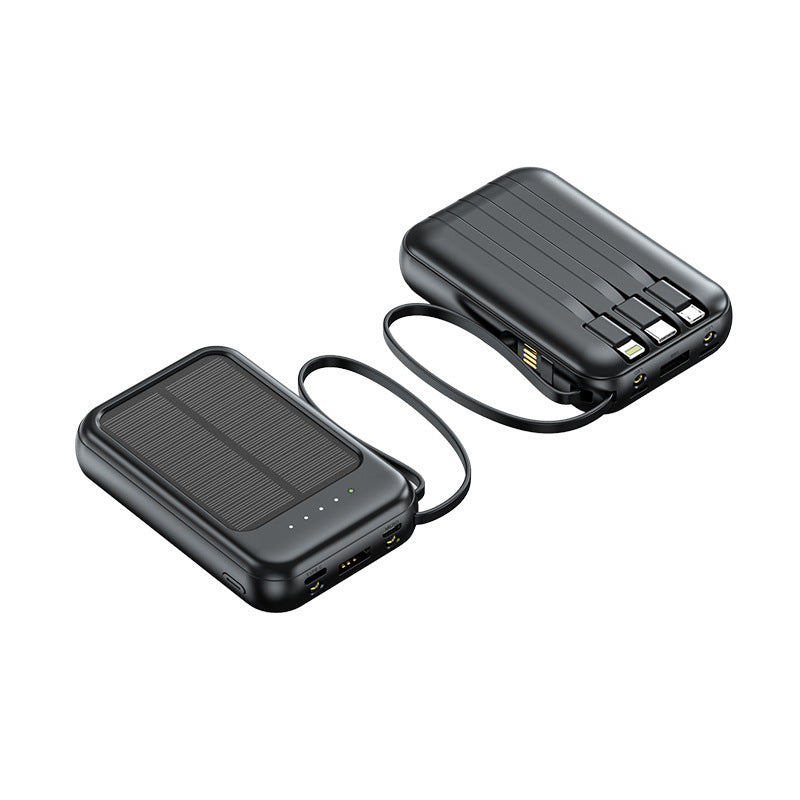 Solar Charging Unit With Cable Camping Portable Large Capacity Mobile Power Supply