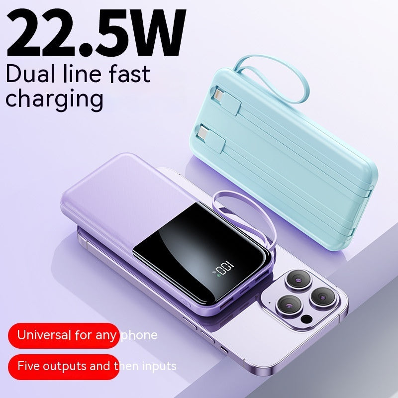 Fast Charge With Cable 20000mAh Large Capacity Ultra-thin Portable Mobile Power Pack