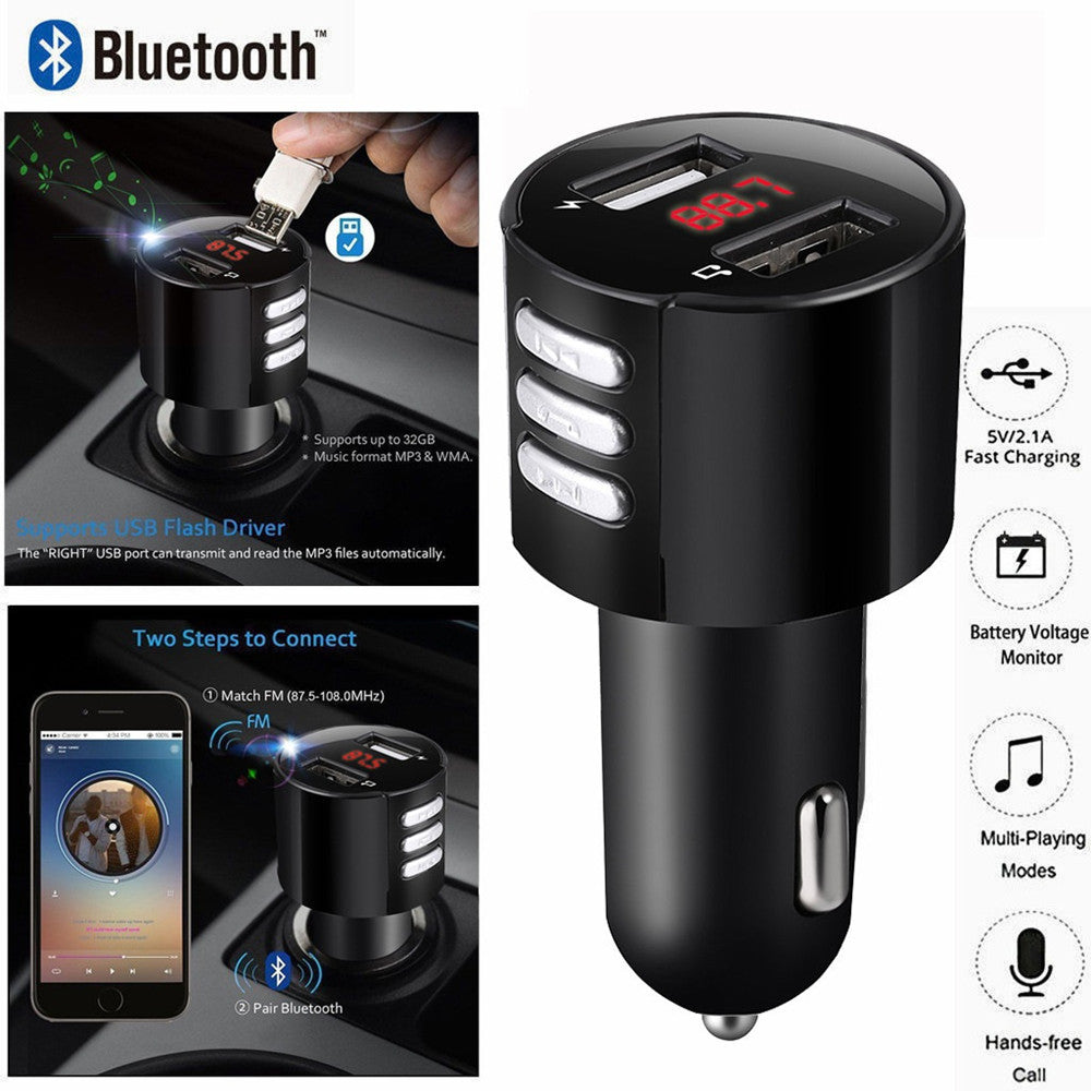 Car Bluetooth hands-free car FM transmitter