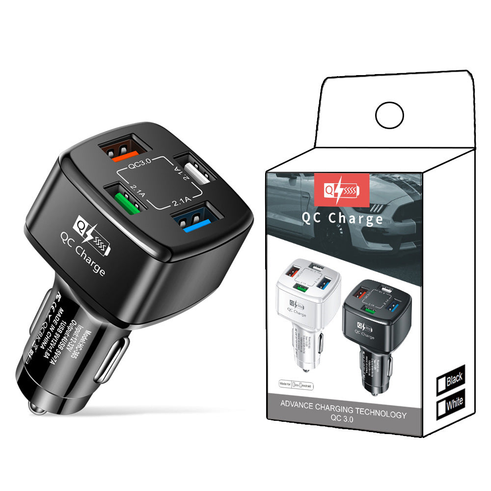 QC30 One-to-four Car Cigarette Lighter Plug Car Charger