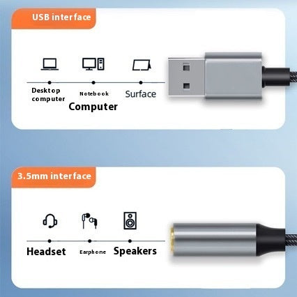 USB External HIFI Sound Card Digital Audio Adapter
