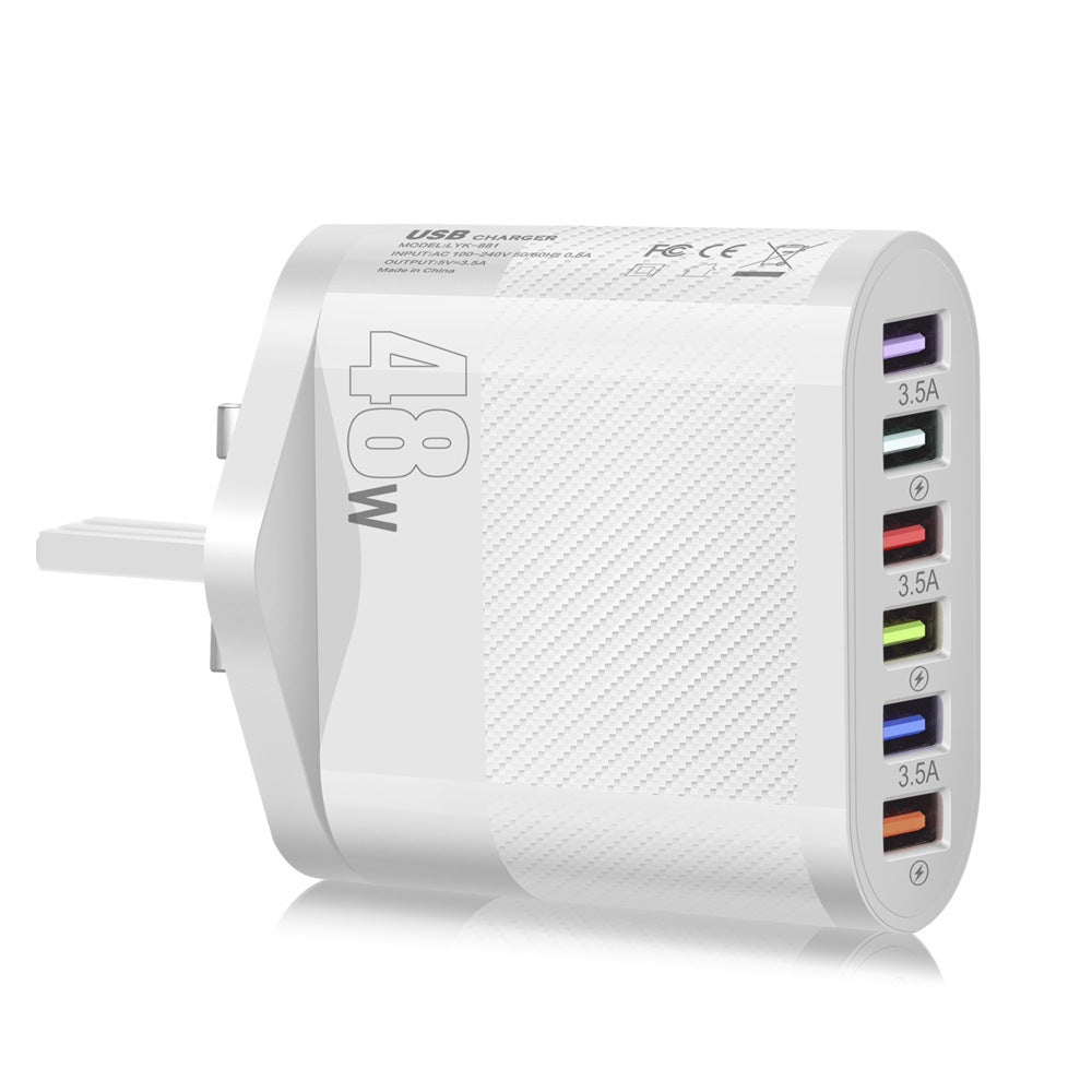 Mobile Phone Charger 6 Interface Travel Charging Plug