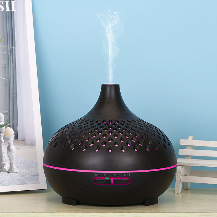 Creative Wood Grain Hollow Aromatherapy Humidifier