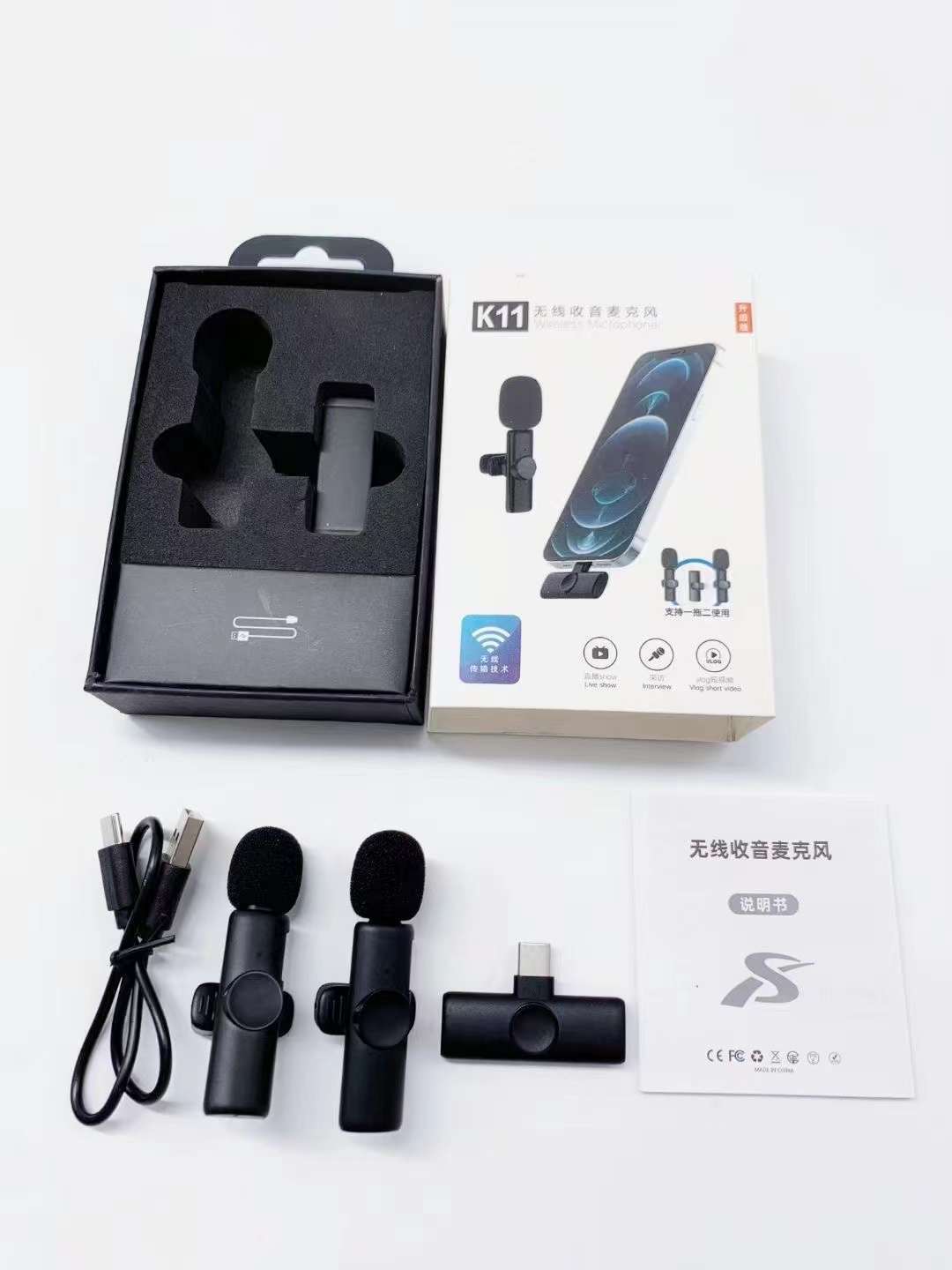 Collar Clip Microphone Outdoor Video Recording Wireless Microphone