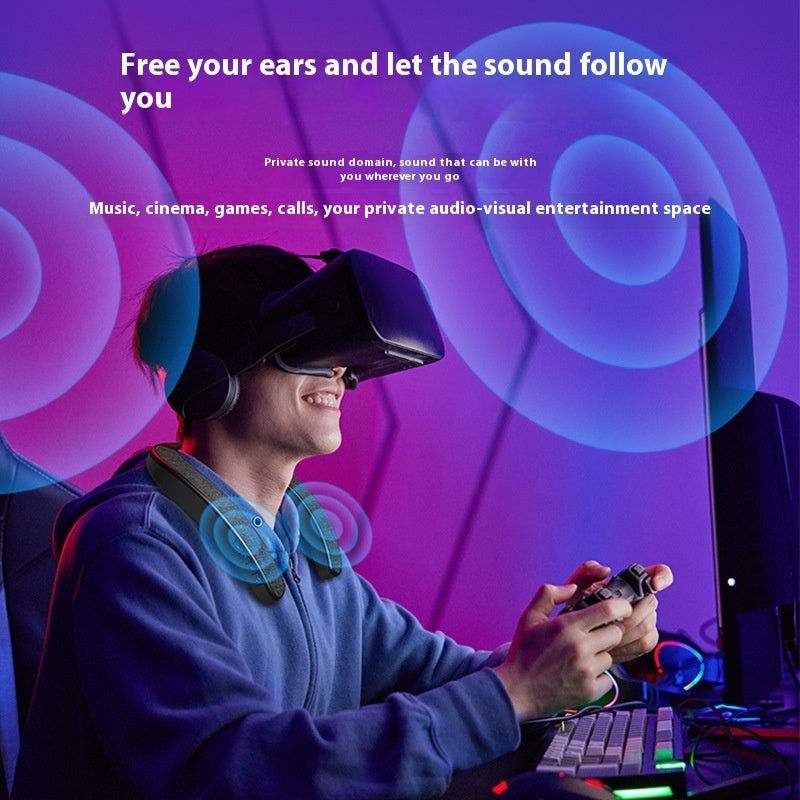 Neck-mounted Stereo Wireless Bluetooth Speaker