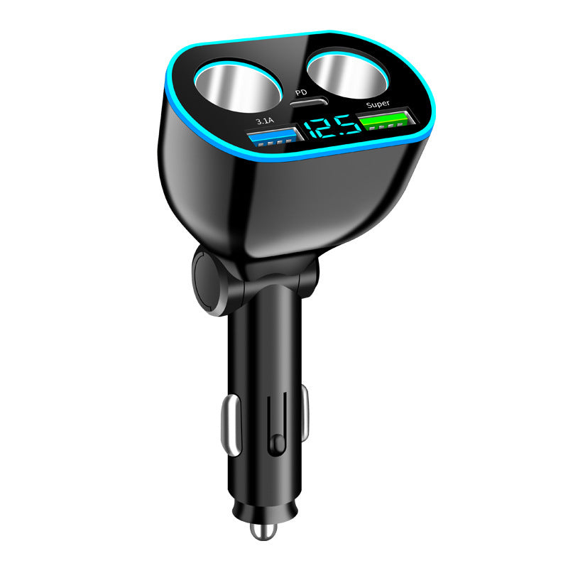 Qc30 Car Charger Dual USB Car Cigarette Lighter One-to-two Digital Display