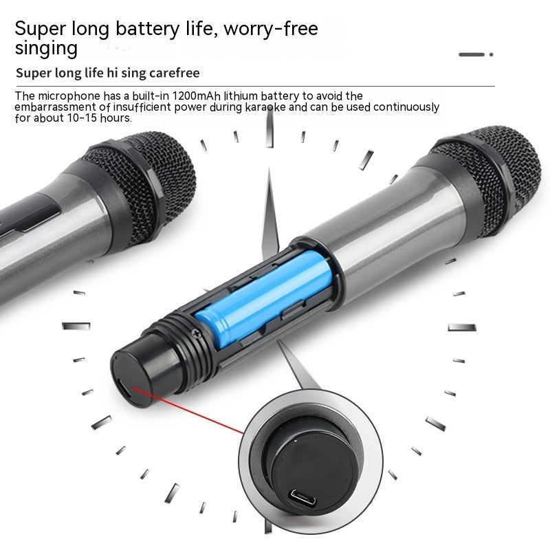 Household Wireless One-drag Two Moving Coil Microphone
