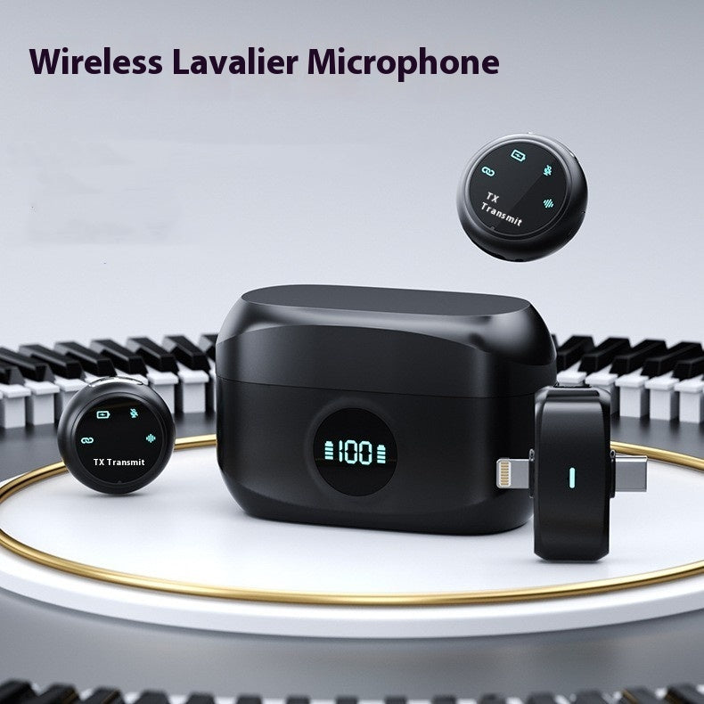 One-to-two Live Radio Noise Reduction Mini Button Magnetic Wireless Collar Clip Microphone