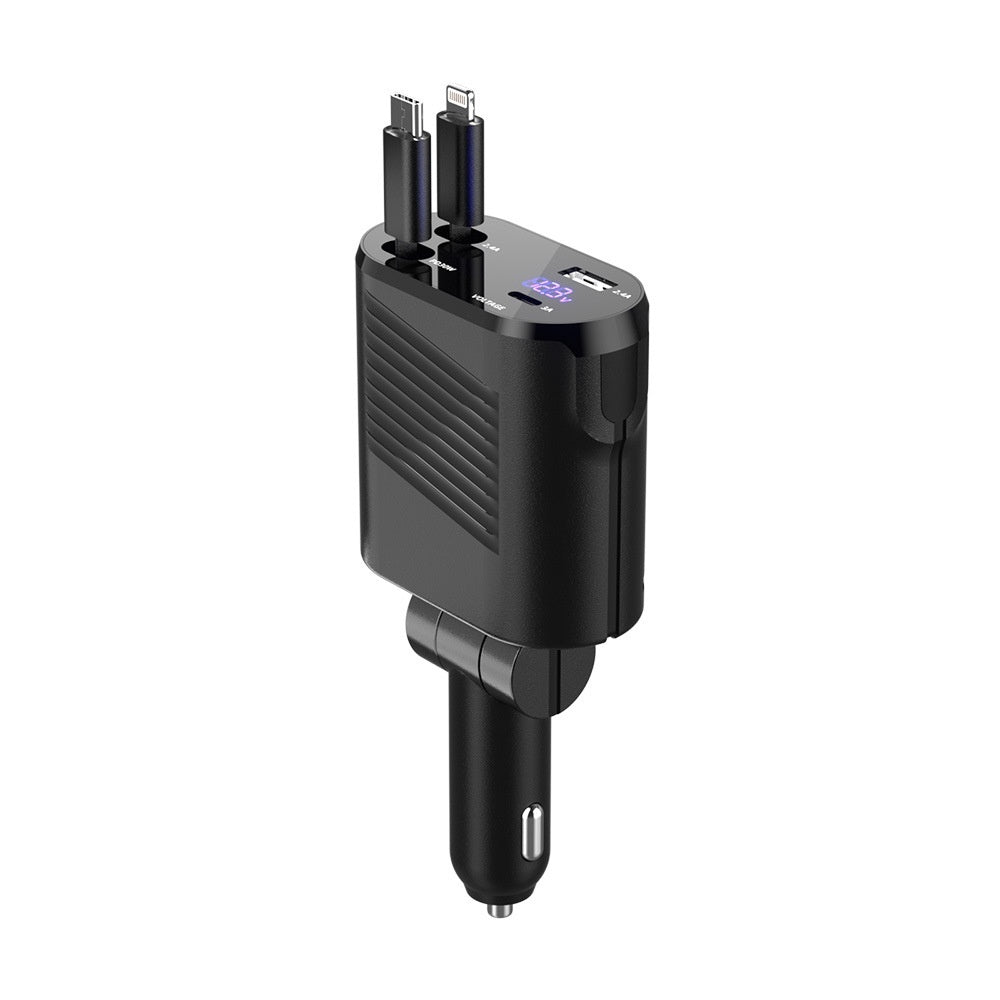 Alloy Flexible Wire Car Charger 120W Four-in-one Super Fast Charge