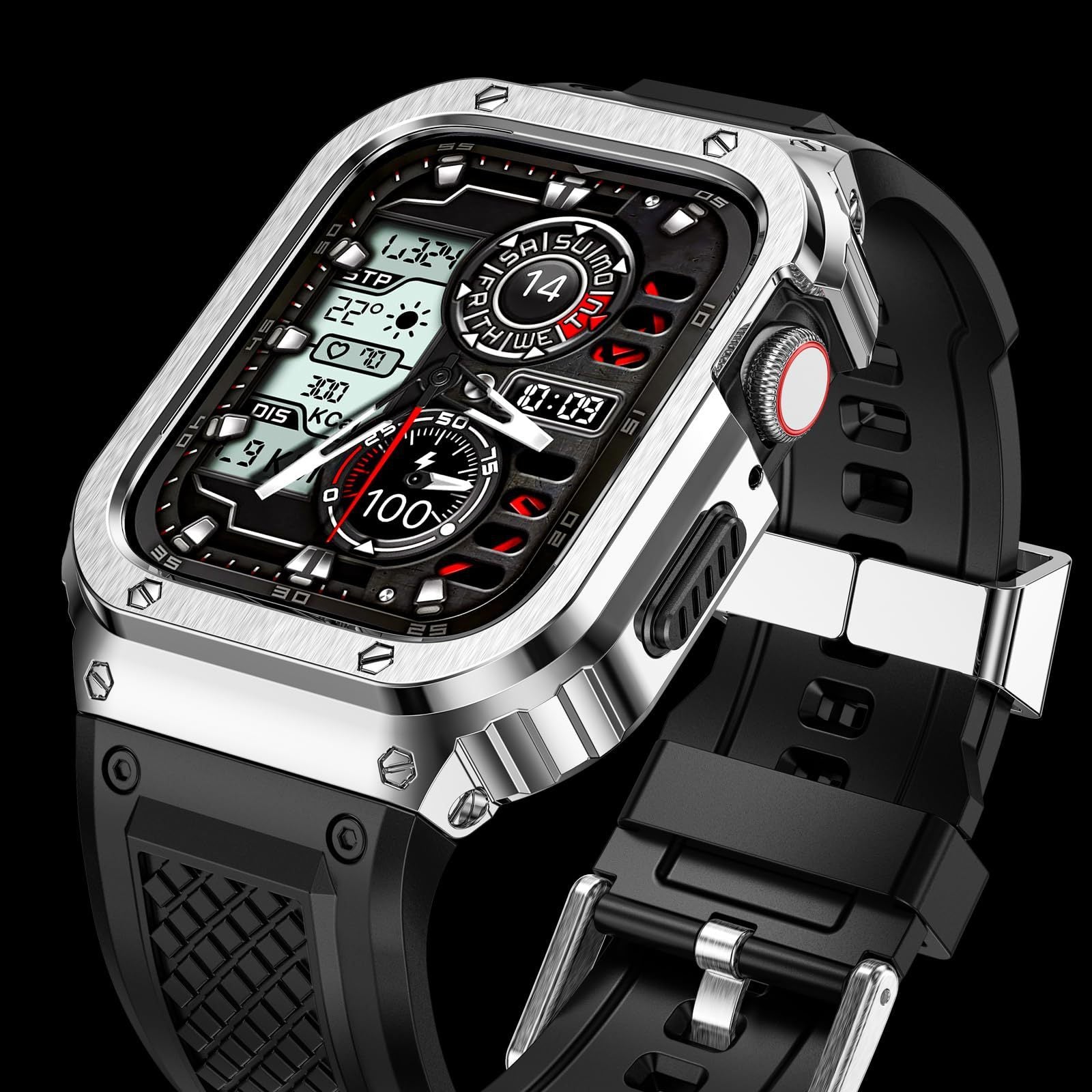 Stainless Steel 46mm Protective Shell Tpu Strap