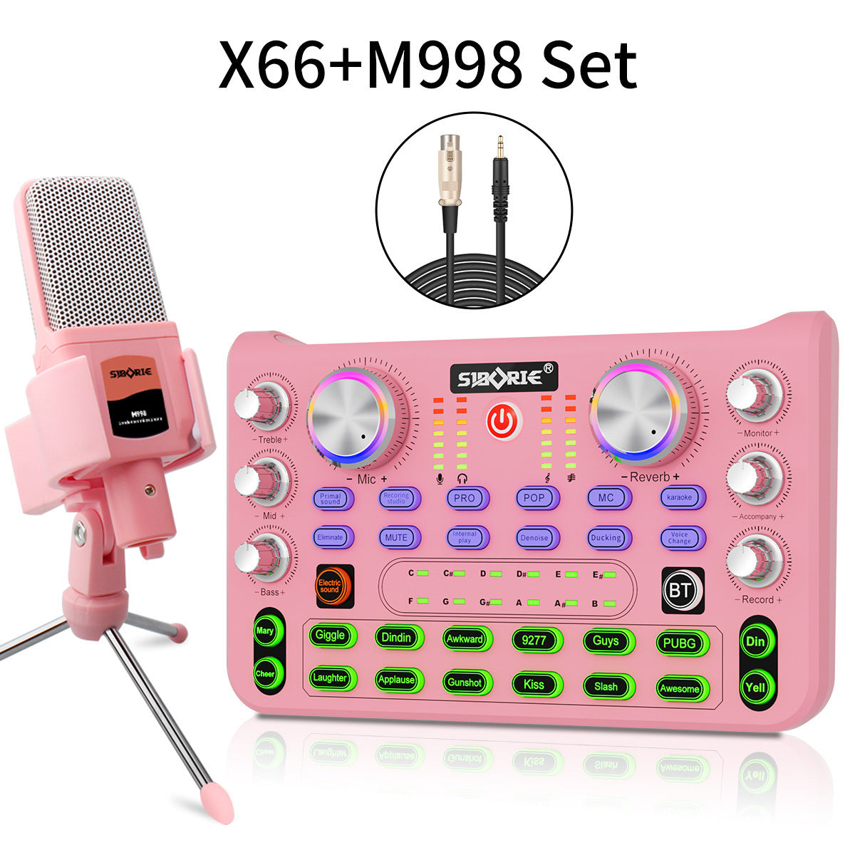 Version X66 M998 Sound Card For Live Show KTV Microphone Full Set