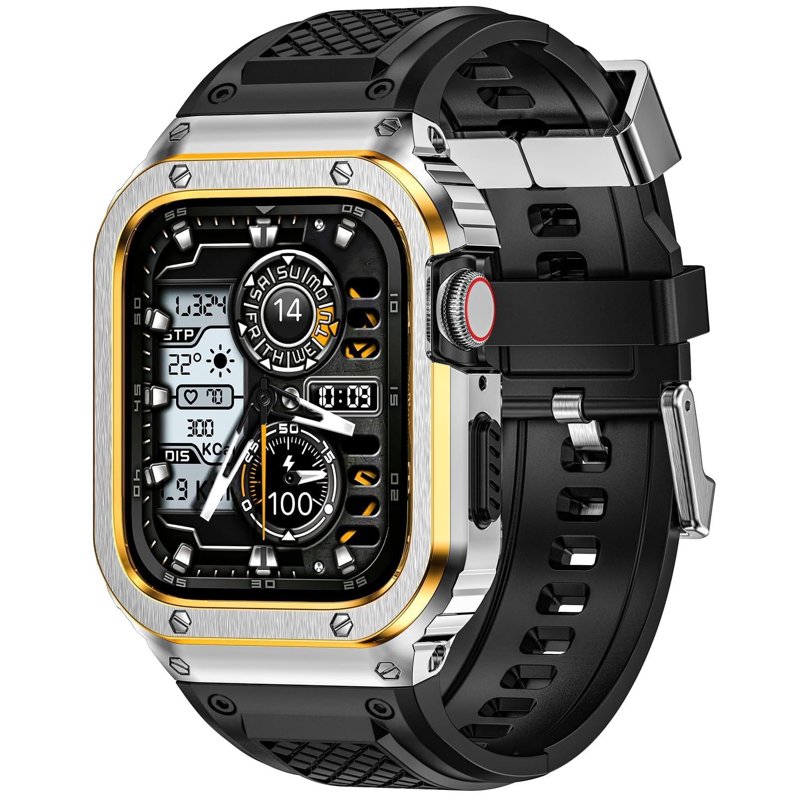 Stainless Steel 46mm Protective Shell Tpu Strap