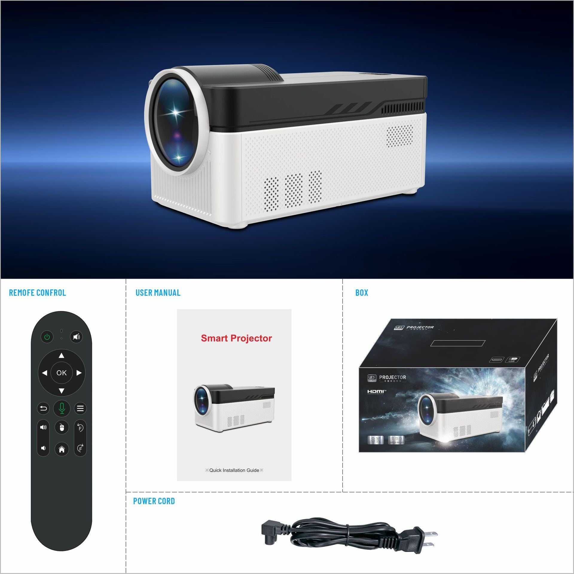Household Off Axis Ultra Short Focus Projector