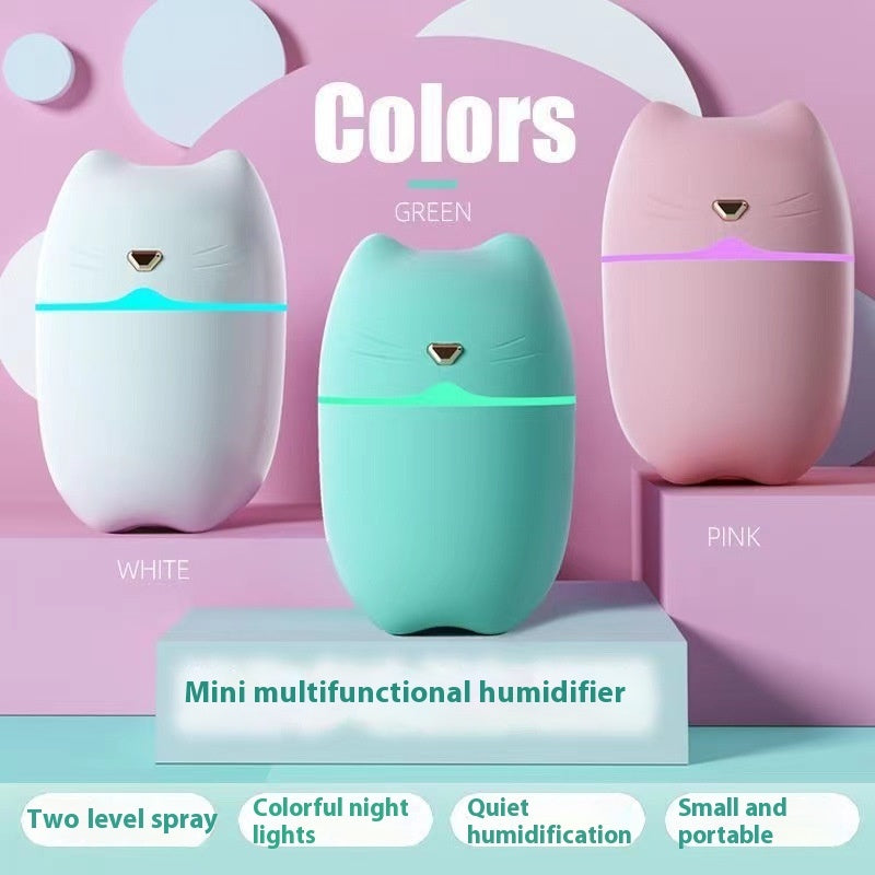 Cute Pet Cat Humidifier Household Car Desktop Air Atomization Mini Spray Aromatherapy Mute Hydrating