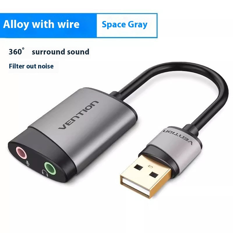 USB External Sound Card To Headphone Audio Interface