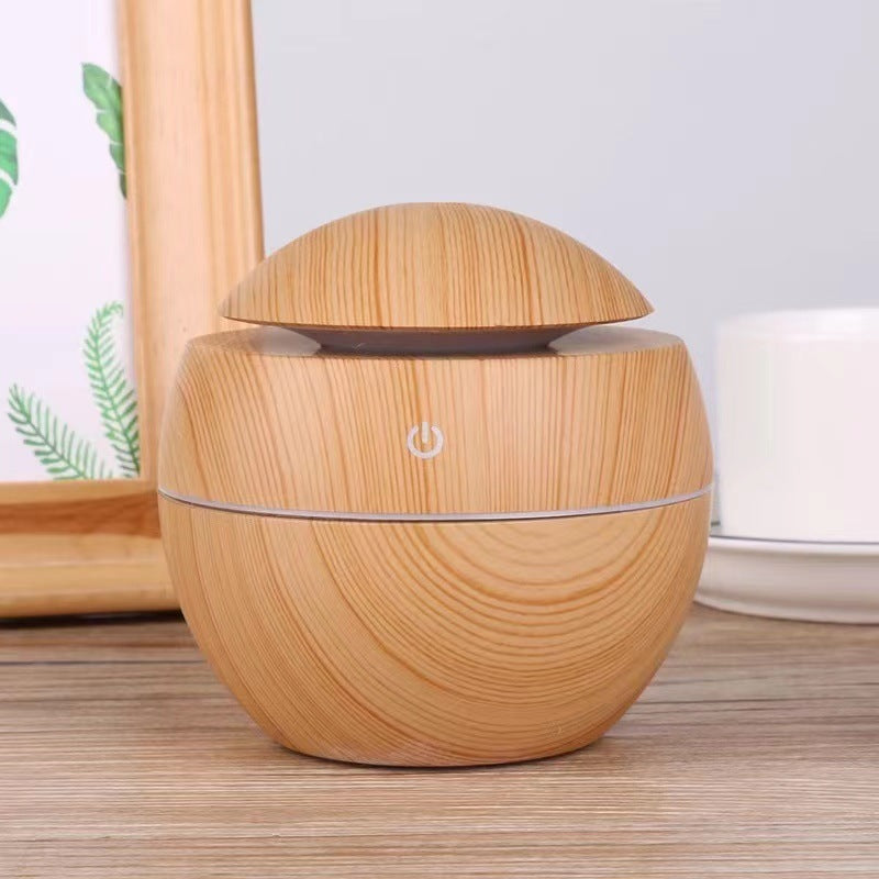 USB Wood Grain Mushroom Humidifier Household Mini Colorful Aroma Diffuser