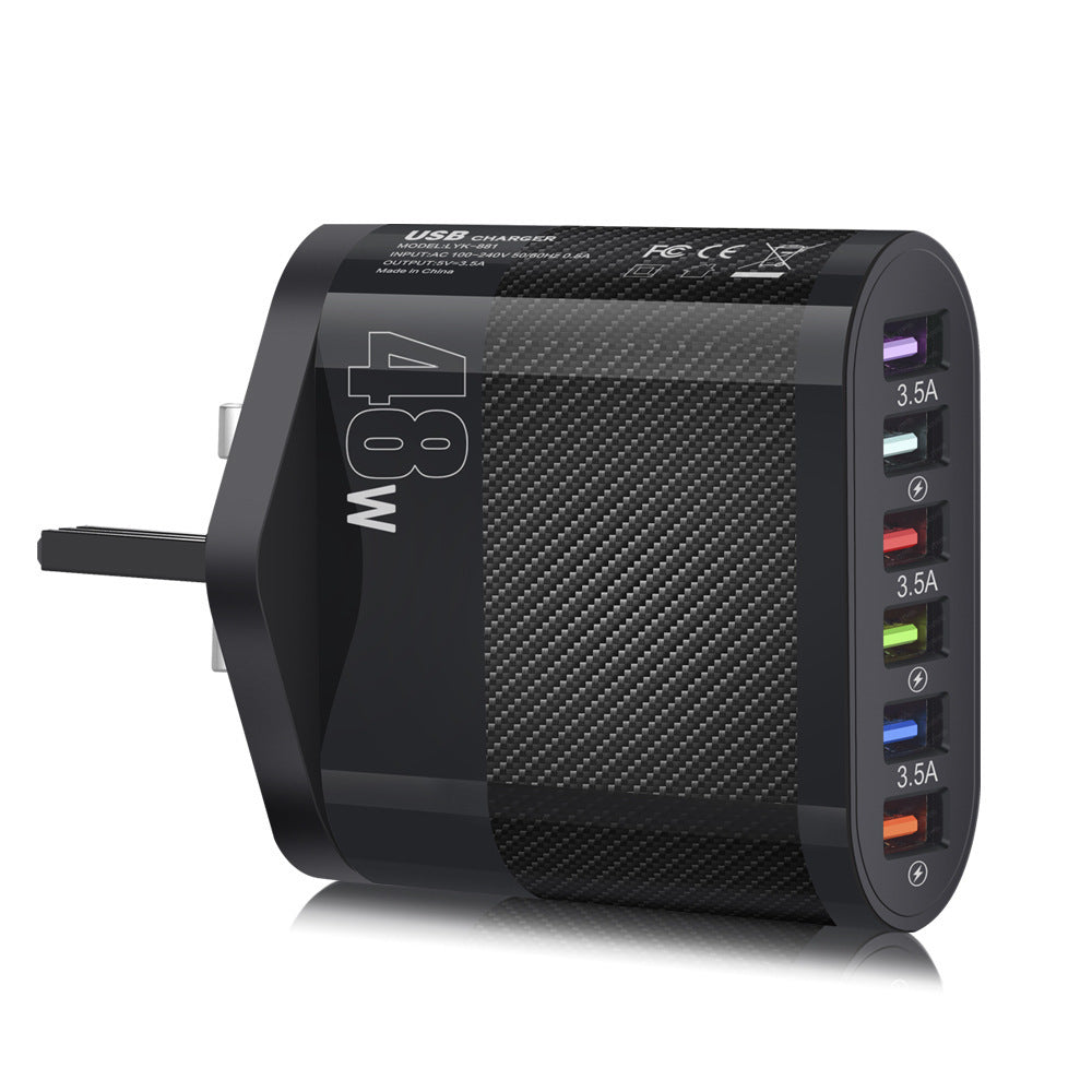 Mobile Phone Charger 6 Interface Travel Charging Plug