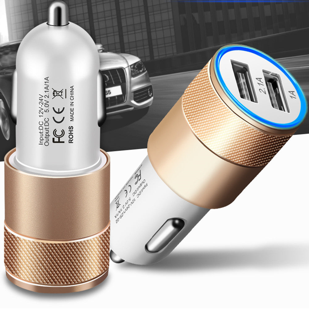 Dual Usb Aluminum Alloy Standard 2.1A Car Charger