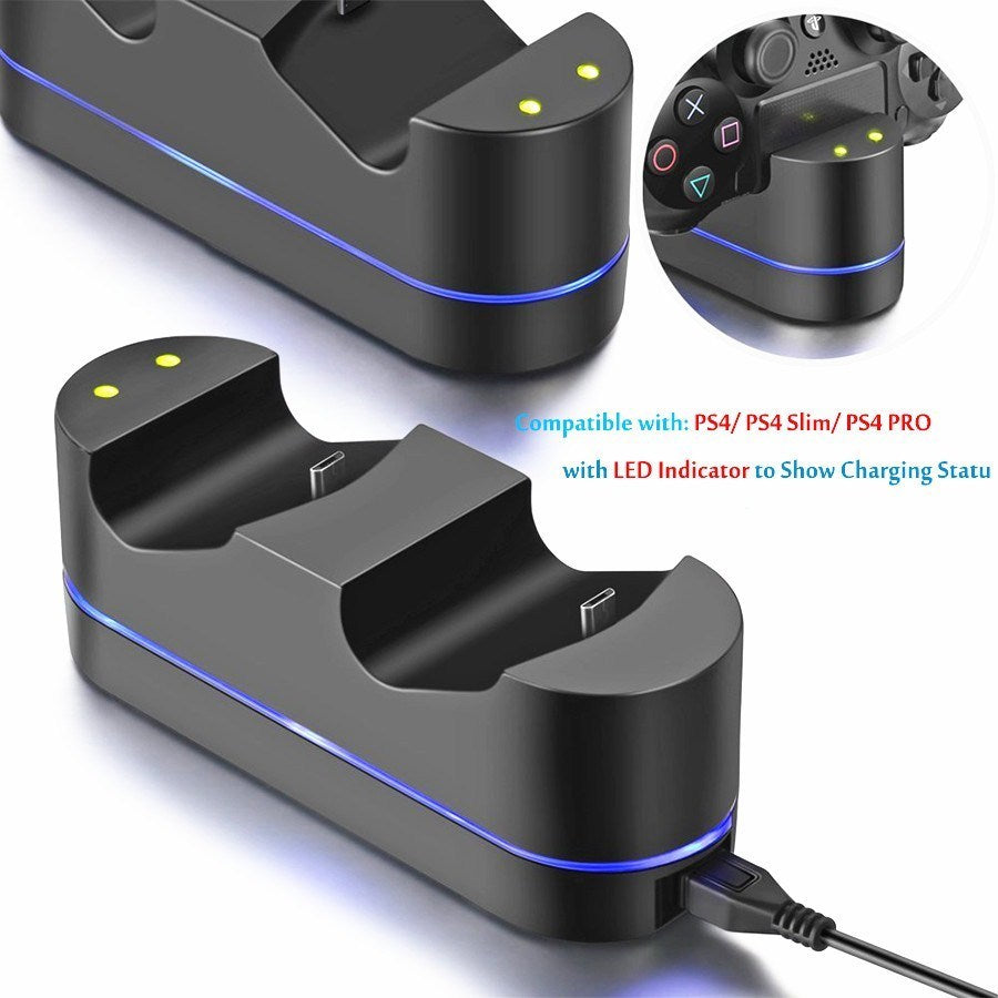 Playstation 4 Charger Kit  Dual Usb Charging Dock Station Stand For Ps4 Controller