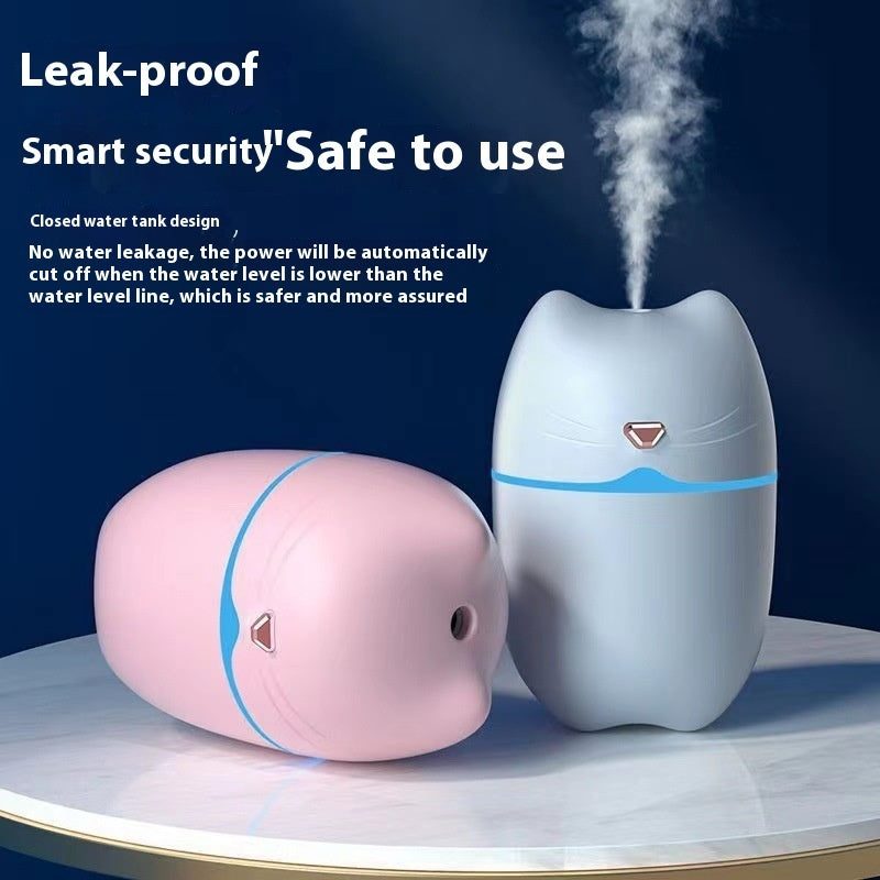 Cute Pet Cat Humidifier Household Car Desktop Air Atomization Mini Spray Aromatherapy Mute Hydrating