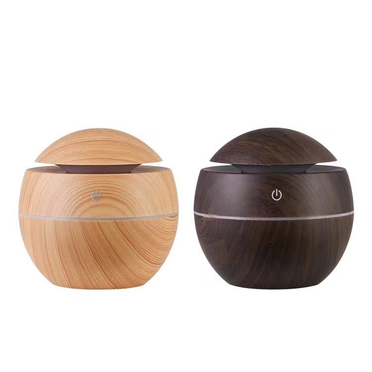 USB Wood Grain Mushroom Humidifier Household Mini Colorful Aroma Diffuser