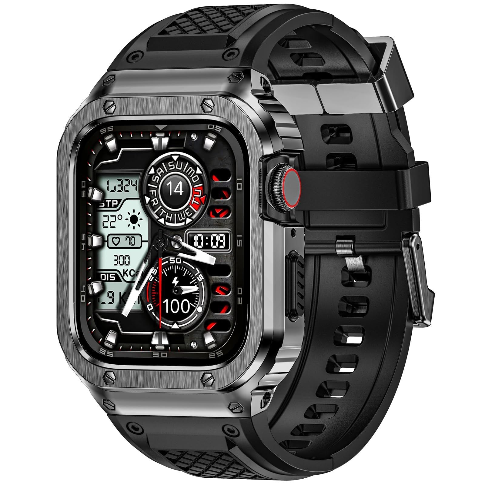 Stainless Steel 46mm Protective Shell Tpu Strap