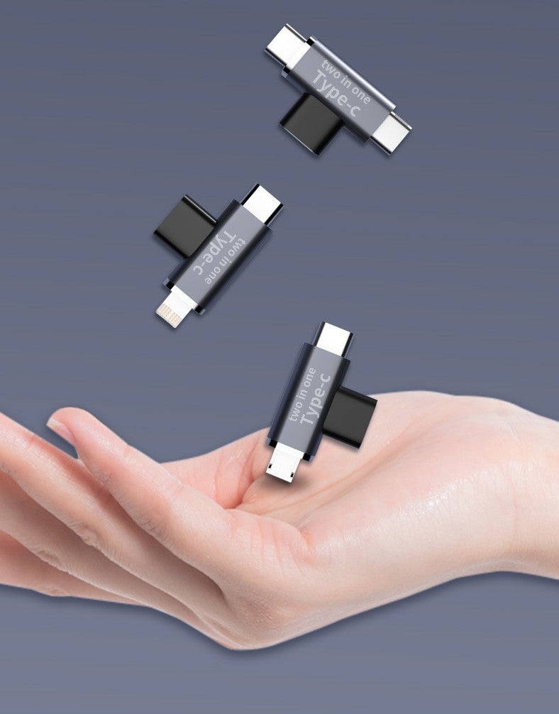 Type-c Female To Double-head Type-c Male T-type One-to-two Adapter