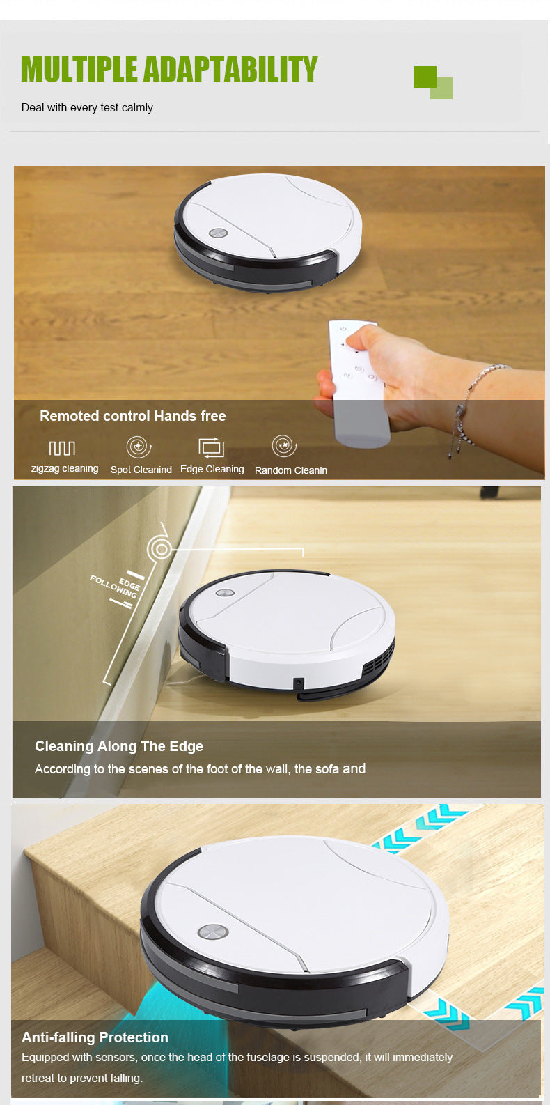 Beautiful Jieshi Automatic Recharge Remote Control Operation Suction Sweeping Mopping Three-in-one Intelligent Household Sweeping Robot