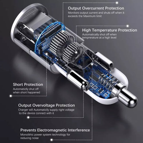 Auto Ladegerat USB Typ C USB-C 3-1 Ladeadapter KFZ Zigarettenanzunder DE