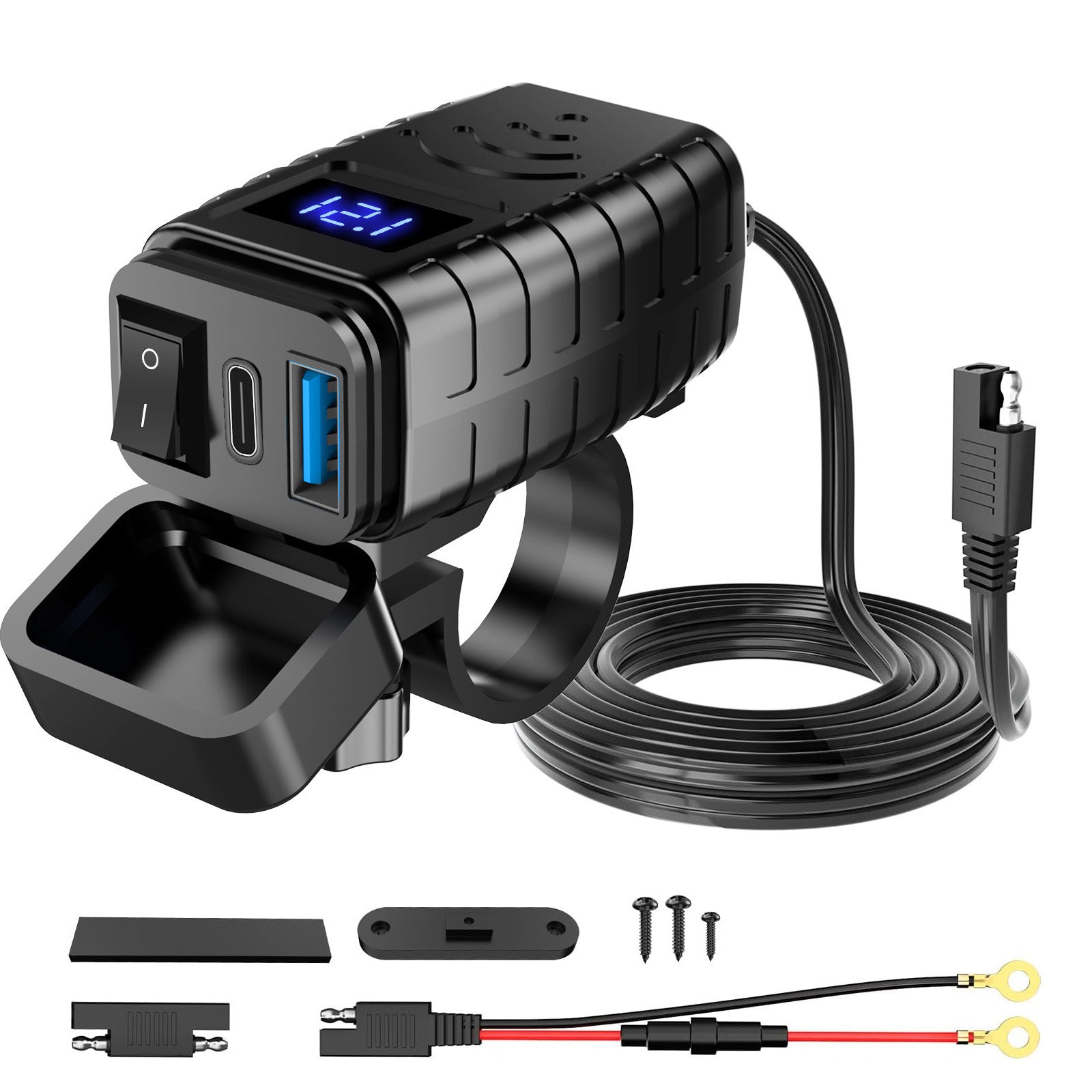 Modified Car Motorcycle Mobile Phone Charging With Waterproof Digital Display