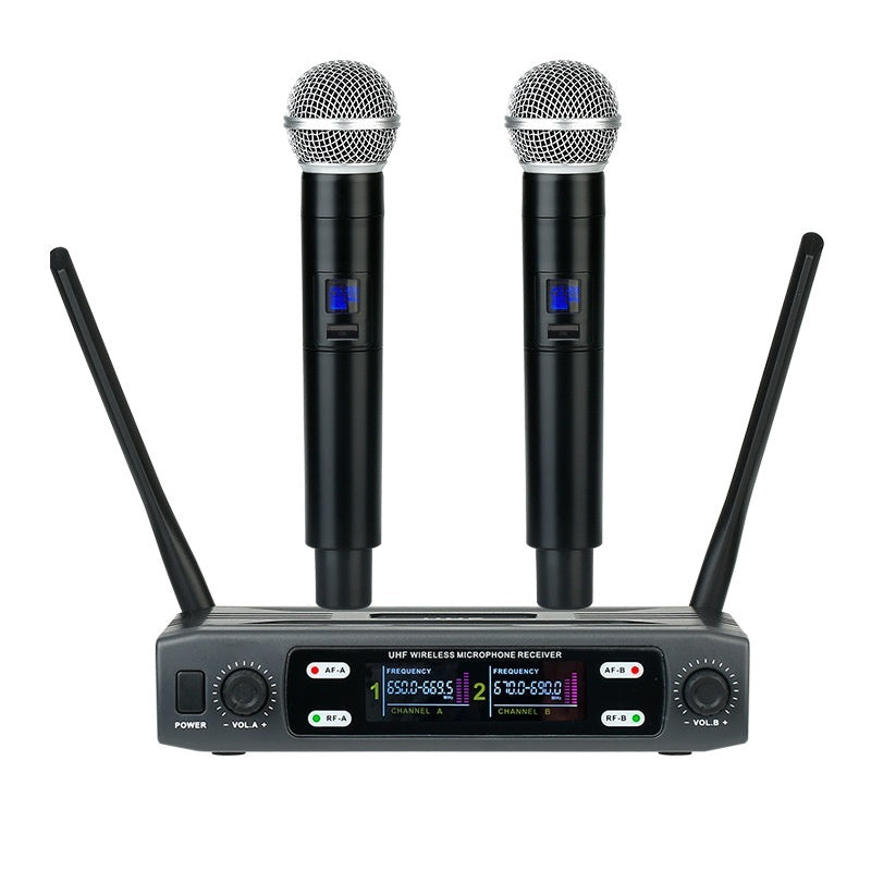 Home Karaoke Microphone New VHF One-to-two Wireless Microphone