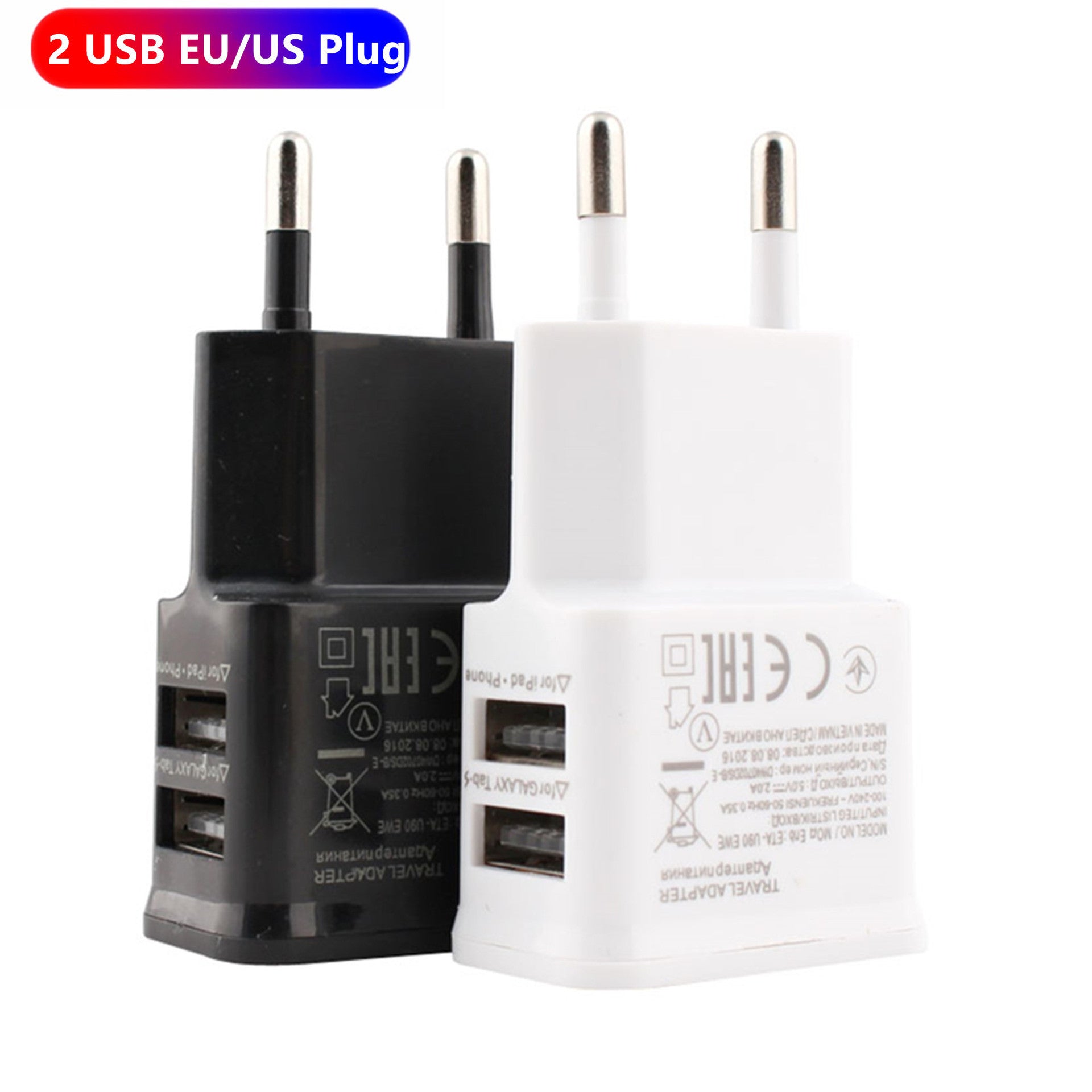 Mobile Phone Dual Port Charging European Regulation Charging Head