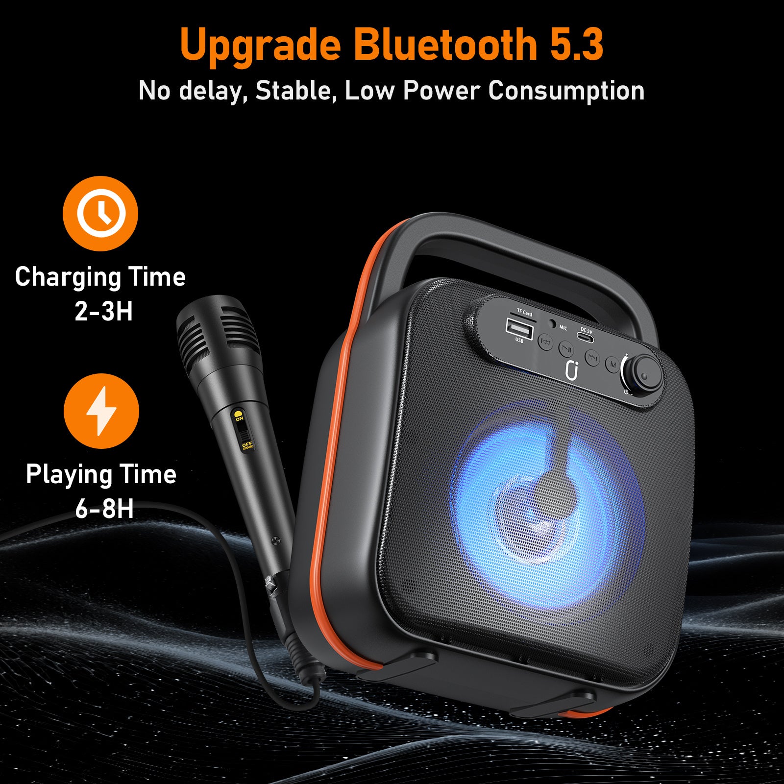 JYX D50 Karaoke Machine For Adult&Bluetooth Speaker With Microphone