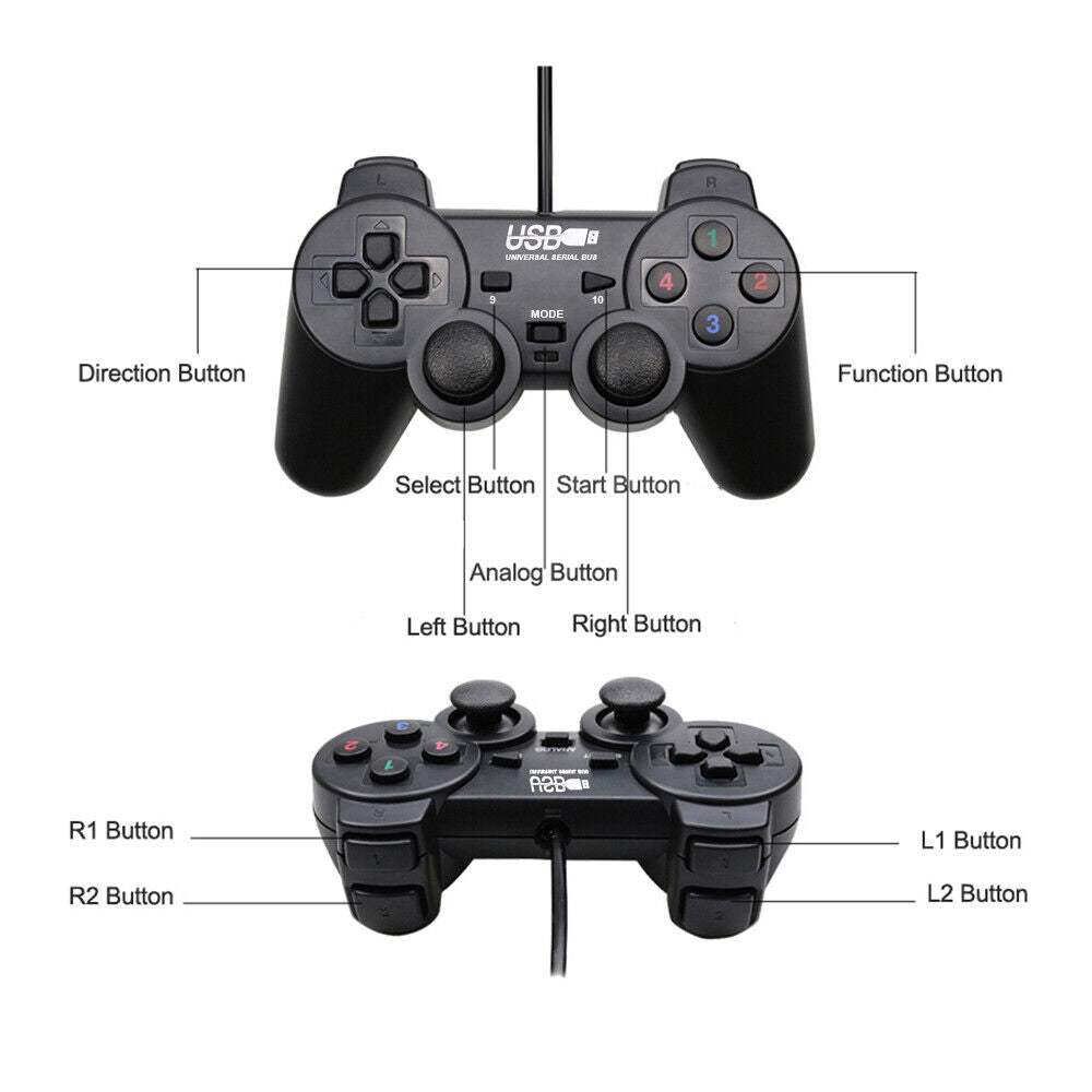 USB Wired Game Controller Gamepad Joystick Joypad For Laptop PC Computer Gaming