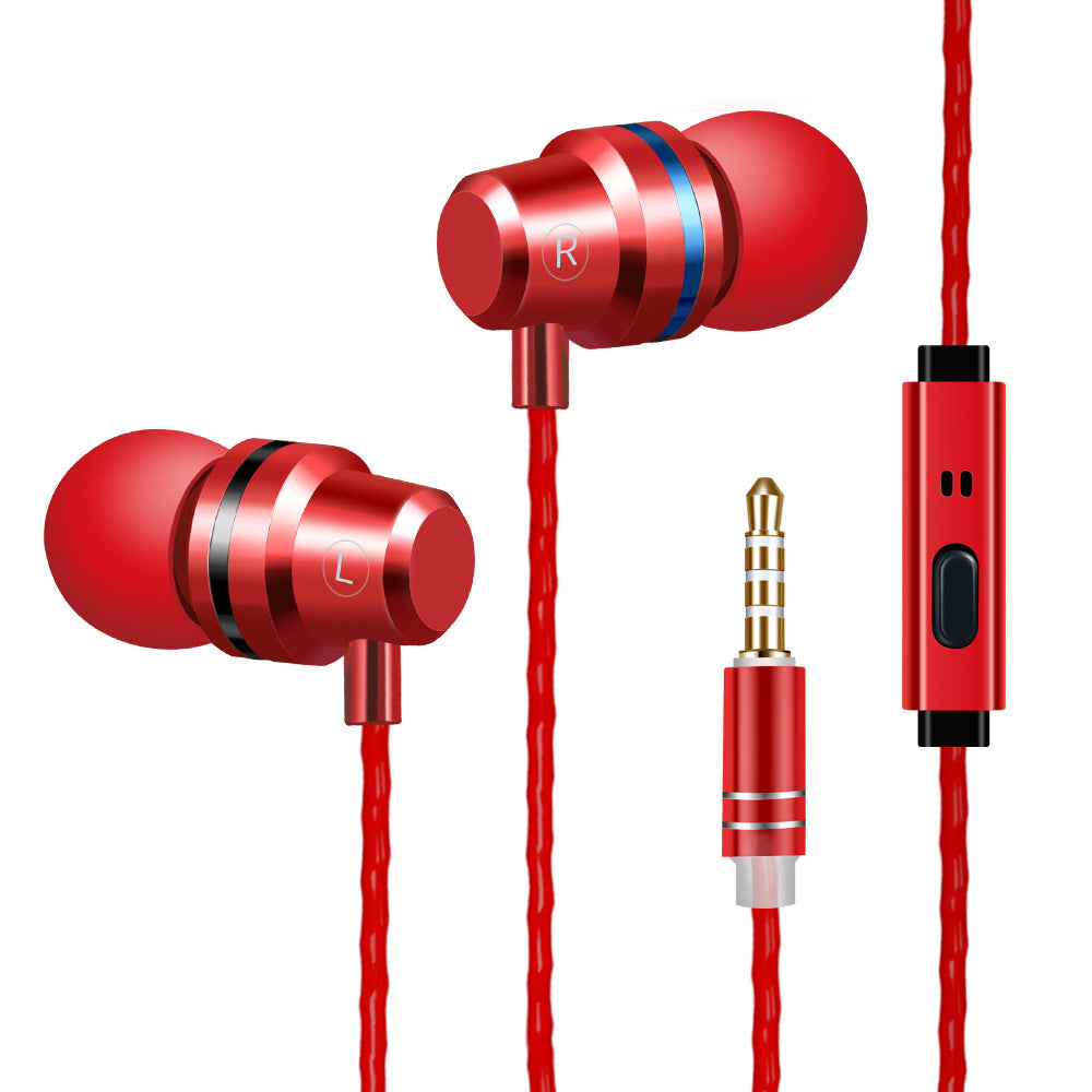 Metal Headphones Heat Tone In-ear Mobile Phone Headphones