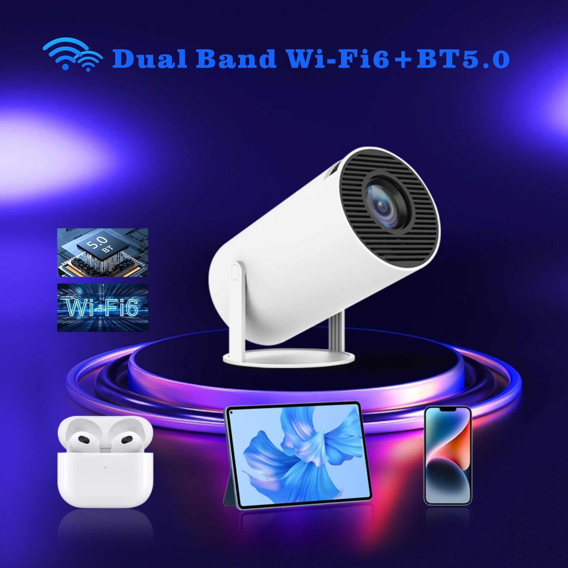 Hy300pro Projector Home 4K Portable LCD Ultra HD