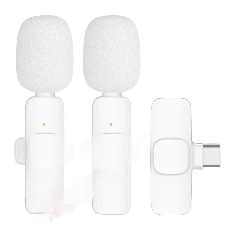 White One-to-two Wireless Neckline Clip Small Microphone