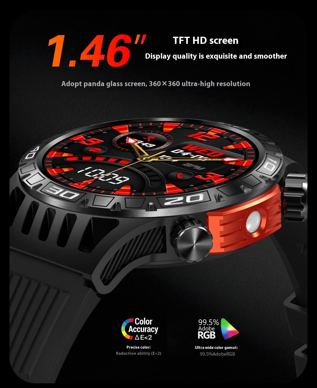 Outdoor Bluetooth Calling HT22 Compass Flashlight Heart Rate Blood Pressure More Than Sport Smart Watch