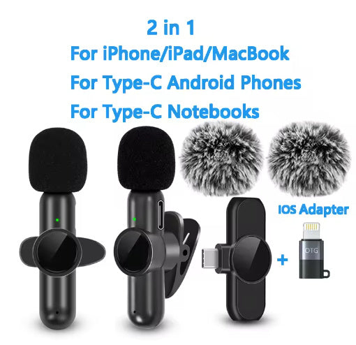 K3 Wireless Collar Clip Microphone Live Mini Interview Sound Recording Microphone