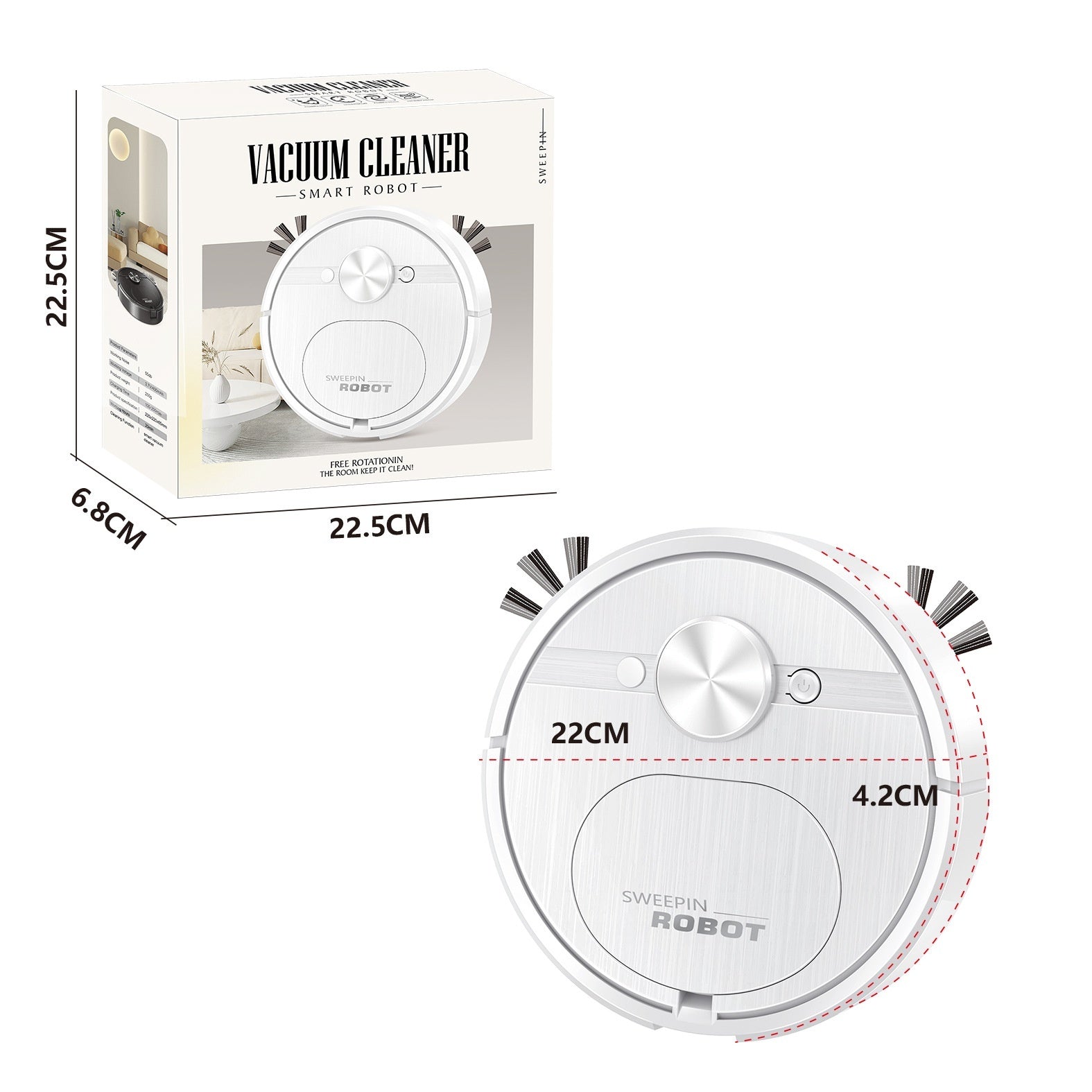 Three-in-one USB Charging Automatic Home Intelligence Cleaner