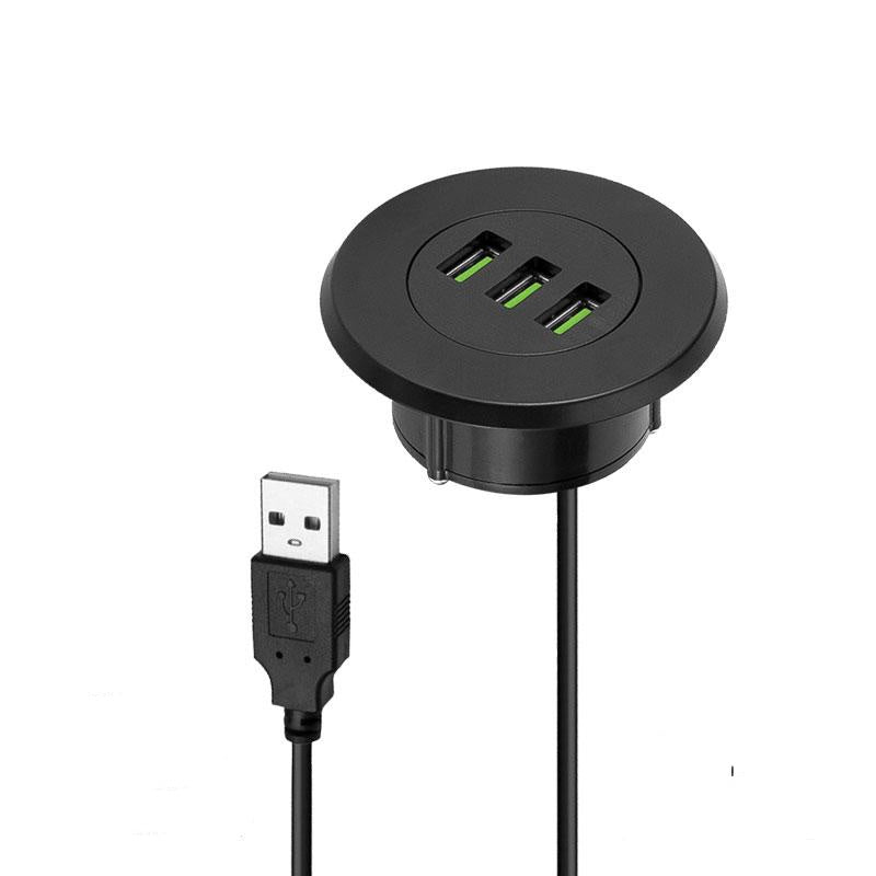 USB Splitter Desk Surface Round Hole