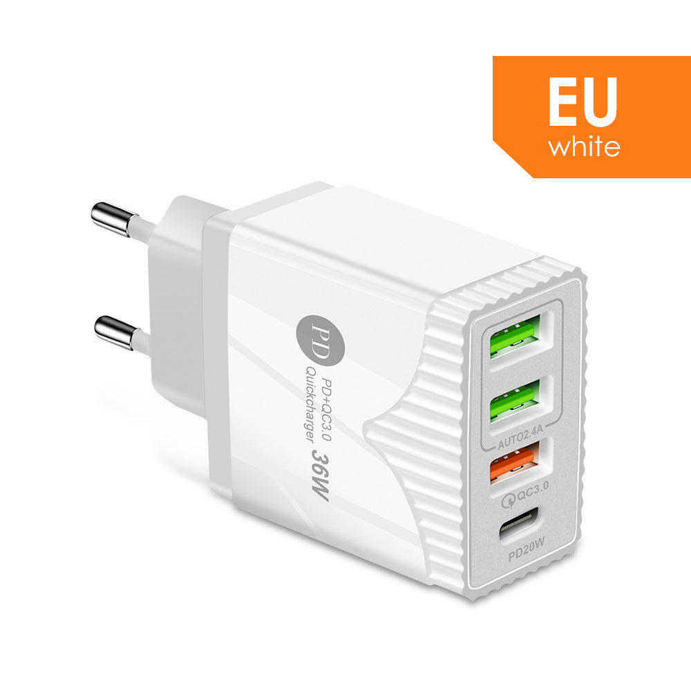 PD36W Fast Charge Charger 5V62A European And American British Standard Charging Plug QC30 Fast Charge Adapter Cross-border Products