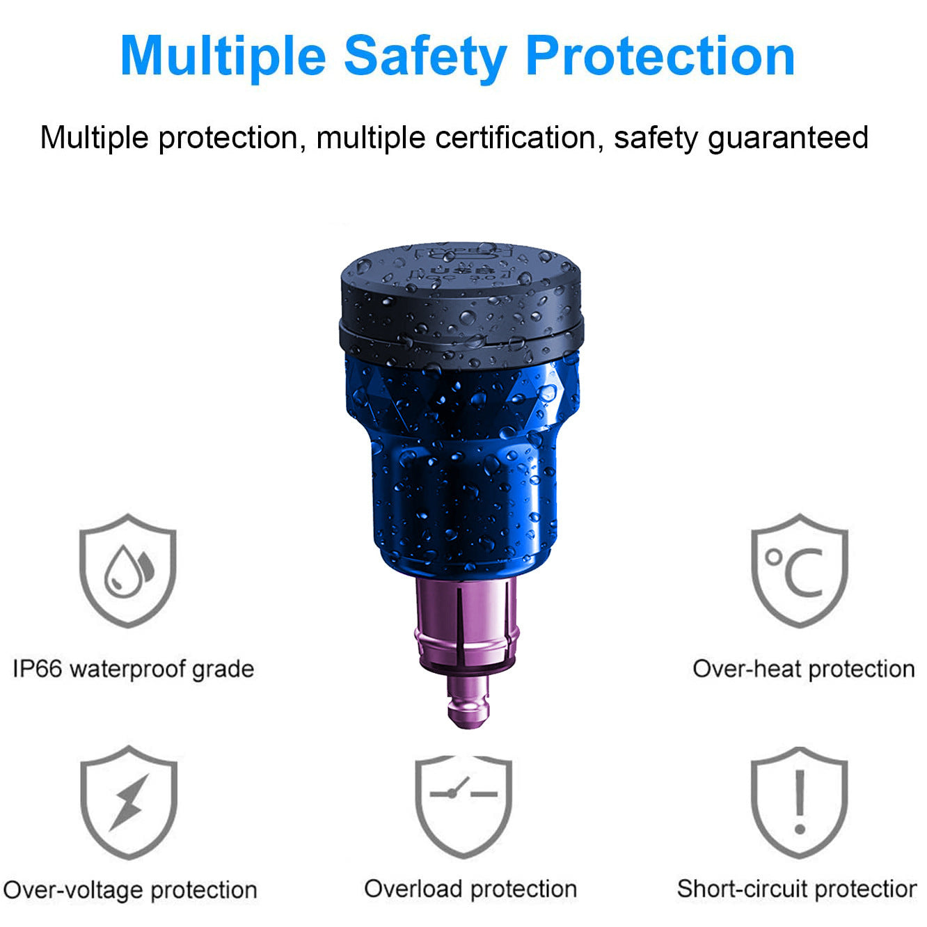 European Standard Small Caliber Cigarette Lighter USB Car Cellphone Charger