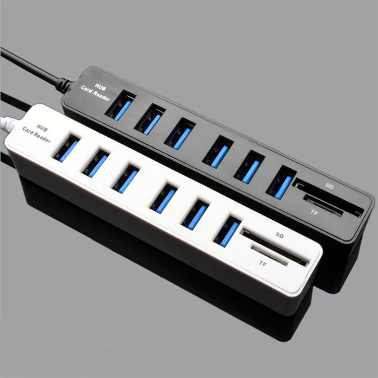 6-port USB 2.0 HUB Splitter SD TF Card Reader