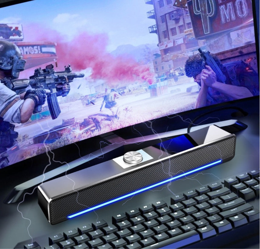 Computer Audio Home Wired Speaker Strip USB Subwoofer Stereo External